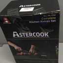 Knife Set, Astercook 21 Pieces Knife Sets for Kitchen with Block, Dishwasher Safe Kitchen Knife Set with Built-in Sharpener, German Stainless Steel Black Knife Block Set