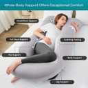 Sasttie Cooling Pregnancy Pillows for Sleeping, U Shaped Full Body Pillow with Removable Cover, Pregnant Women Must Haves, Maternity Essential, Light Grey