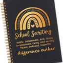 3 x School Secretary Spiral Notebook, School Secretary Gifts for Women, Inspirational School Secretary Difference Maker Appreciation Thank You Gifts Spiral Notebooks WA25