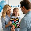 4 x Funny Fathers Day Card, Cute Father's Day Cards Gift for Dad from Daughter Son, Happy Father's Day Decoration Ideas