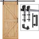 SMARTSTANDARD 6.8 FT Heavy Duty Sturdy Sliding Barn Door Hardware Kit, Gray, Kit Only