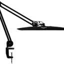 24W LED Desk Lamp with Clamp, 5 Dimming Modes, 5 Color temperatures up to 6000K, 2200 Lumens High Brightness Working Lamp with 182 Pcs LED(Black, CCT)