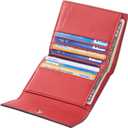 2 x Travelambo RFID Blocking Small Mini Compact Wallet Coin Pouch Holder Trifold Credit Card Holder Pocket Purse for Women (Napa Red)