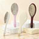 Boar Bristle Hair Brush -boar bristles + nylon pins Smoothes & Detangles All Hair Types, Hairbrush for Women, Men & Kids, Distributes Oils for Natural Shine & Stimulates Scalp