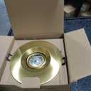 Premium 4-inch LED Recessed Lights - 5 CCT 4 Inch Eyeball Ceilling Gimbal Potlight, Dimmable Recessed Lights Fixture with Junction Box, 8W CCT Adjustable, Shiny Gold, with Baffle, 6P