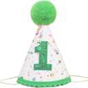 HGFC Wild One Birthday Crown - Woodland 1st Decor, Deep Green 1st Birthday Hat For Boy, Green Cake Smash Photo Prop