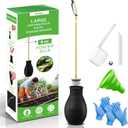 Diatomaceous Earth Duster Powder Sprayer, Garden Bulb Applicator Dispenser with Long Metal Tube,Insect Powder Dispenser for Organic Gardening and Home Use