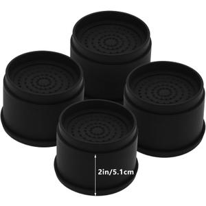 4 Sets Furniture Risers 2 inch Black Bed Risers, Heavy Duty Round Stackable Bed Lifts Risers 2" or 4" for Table, Sofa, Couch, Desk, Adjustable Bed Frame Risers