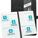 Action Day Undated Weekly, Monthly Planner, Designed to Get WORK Done - To-Do List, Projects List, Meeting Notes & Action Items - Perfect for Office & School, Pocket, Lay-Flat Binding, 7x9, Black