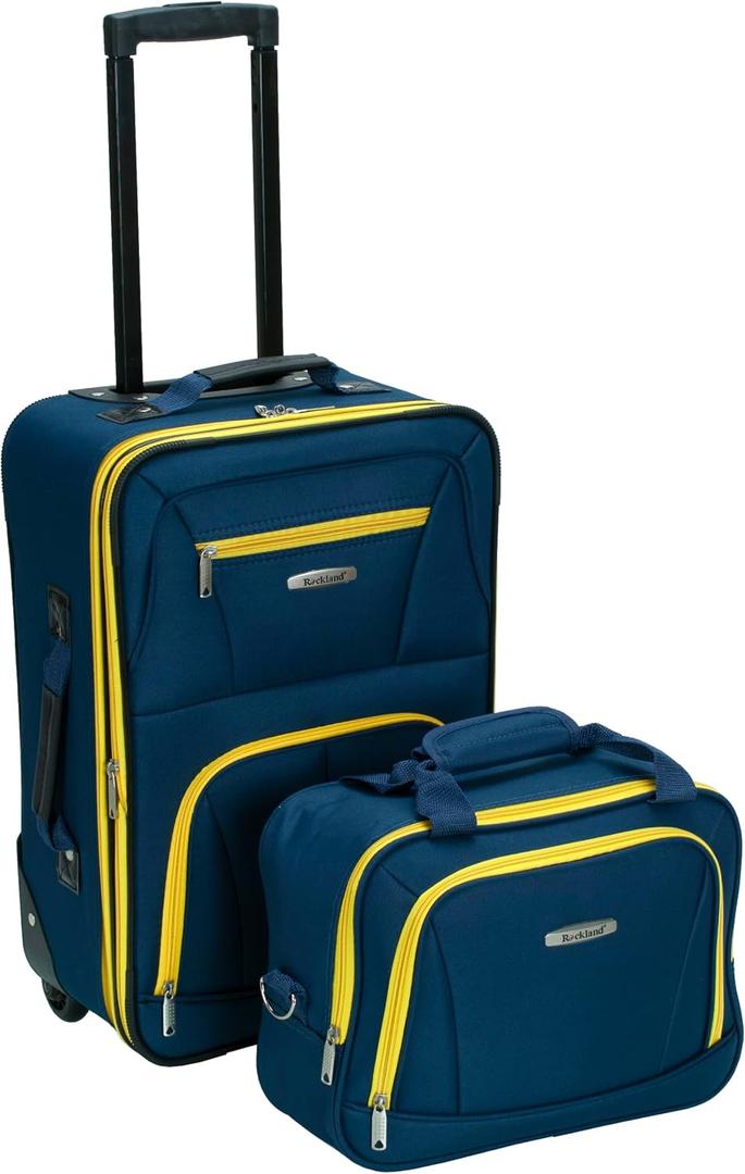 Rockland Fashion Softside Upright Luggage Set, Navy, 2-Piece (14/19)