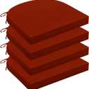 Outdoor Chair Cushions for Patio Furniture - Patio Chair Cushions Set of 4 - Water Resistant Round Corner Outdoor Seat Cushions 17"X16"X2", Brick Red