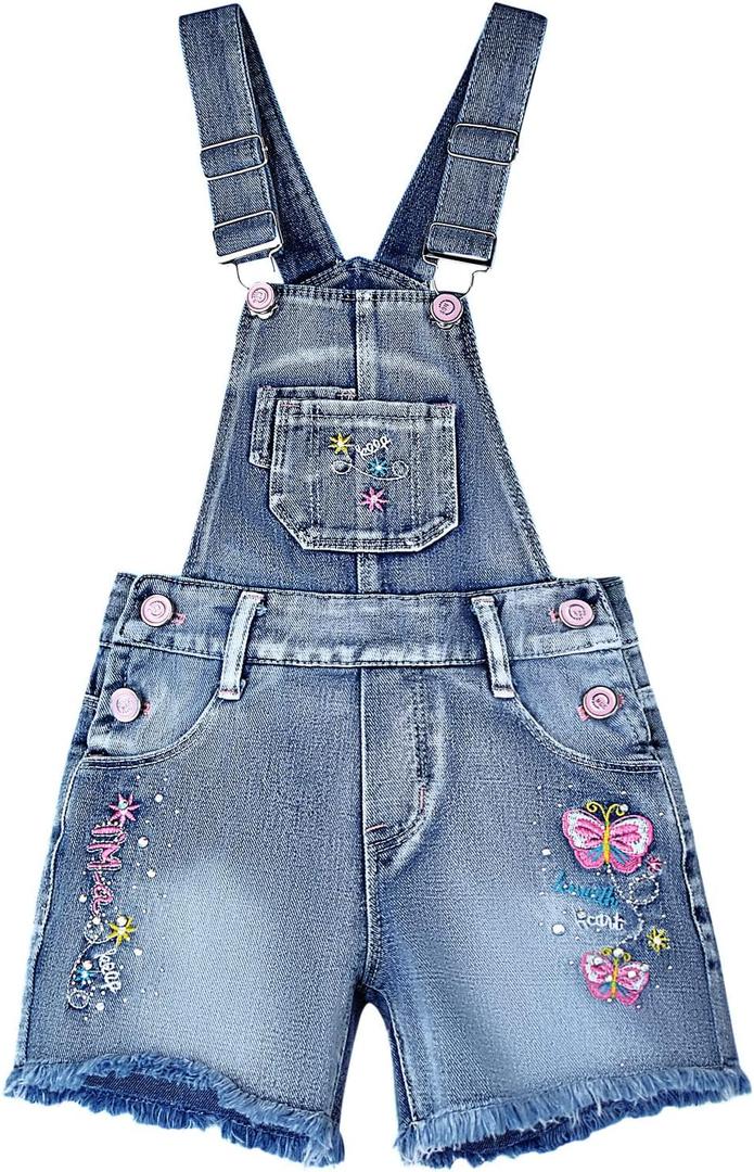 Peacolate 5-10T Little&Big Girls Adjustable Straps Short Overalls Jeans Outfits