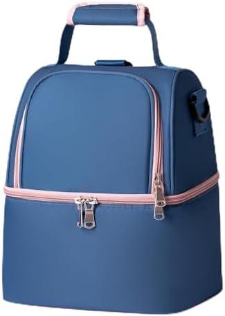 NCVI Breastmilk Cooler Bag, Breast Pump Bag with 2 Ice Pack Fits 6 Bottles, Double Layer Breast Milk Cooler Travel Bag Baby Bottle, for Travel, Nursing Mom Daycare, Work, Picnic (SkyBlue)