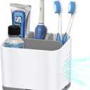 PARKMANI Toothbrush Holders for Bathrooms, Kids Electric Toothbrush and Toothpaste Holder, 4 Slots Tooth Brushing Holder for Bathroom Countertop Organizer and Storage, Bathroom Accessories (Grey)
