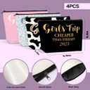 4 PCS Girls Trip Gifts Favors Girls Weekend Gifts for Women Girls Trip Favors Friendship Gifts Girls Weekend Gifts Ideas Girls Trip Makeup Bag Cow Print Cosmetic Bags Weekender Bag for Women Christmas