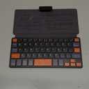 Doohoeek Universal Bluetooth Mini Keyboard, Wireless Compact Keyboard with Orange Navigation Keys & AnyAngle Stand for Android/iOS/Windows, DualDevice Keypad for Phones/Galaxy Z Fold/iPad mini