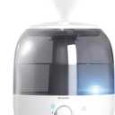 Homedics Ultrasonic Top Fill Humidifier, Cool Mist, 360 Nozzle, Up to 25 Hour Runtime, for Large Room, Bedroom, Nursery, Plants, White