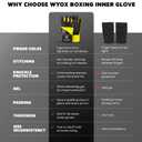 WYOX Gel Boxing Hand Wraps Inner Gloves for Men & Women, 80cm Quick Wrist Straps, Padded Knuckle Protection for Muay Thai Kickboxing, Hand Wraps for Boxing & Martial Arts (Glow Yellow, L/XL)