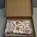 ISAENNE Design Linen Square Rectangle Vintage Throw Pillow Covers Set of 4, Red Euro Cushion Covers with Orange Floral Green Leaves Pattern Decor Pillowcases for Bed,Living Room,Outdoor,Car (18" x 18" (Pack of 4))