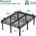 Superay Queen Bed Frame, 24 inch Metal Bed Frame & Box Spring 2 in 1 Platform with Rounded Legs, Double Layer Bed Frame with Matress Gasket & headboard Adapter, Support Up to 4000lbs