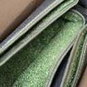 iCustomRug Indoor/ Outdoor Turf Carpet, Sythentic Grass in Lawn Green 12'X10' Low Pile Artificial Grass with No-Fray Bound Pre-Finished Edges