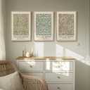 Framed William Morris Canvas Wall Art for Living Room, 3 Piece Large Vintage Sage Green Artwork for Walls Nature Floral Botanical Picture Prints for Bedroom, Hallway, Home Office Wall Decor, 16x24, 16"W x 24" H x 3Pcs