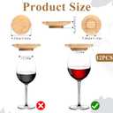 12 Pcs Wine Glass Charcuterie Topper, Mini Boards Bamboo Round Wine Glass Covers Appetizer Plates for Family Gatherings Christmas Party Bars Restaurants