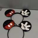 CHuangQi 2pcs Mouse Ears Headbands with Shiny Bow Double-sided Sequins Glitter Hair Accessories for Birthday Party Celebration (XC25-2)