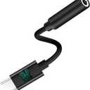 VIMVIP USB C to 3.5mm Headphone Jack Adapter, Type C to 3.5mm Audio Adapter Aux Microphone Connector (Black)