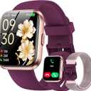 Smart Watches for Women, 1.85" HD Smart Watch for Android/iPhones (Make/Answer Calls), Fitness Tracker Watch with 24/7 Heart Rate Monitor, Sleep/Step Count Tracker, 120+ Sport Modes Pedometer Watch (Purple)