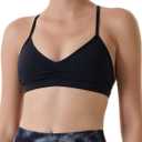 AUROLA Mercury Workout Sports Bras Women Athletic Removable Padded Backless Strapy Minimal Crop Top (X-Small, Mercury-solid-black)