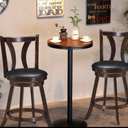 24" Set of 2 Swivel Bar stool 24 Inch Counter Height Leather Padded Dining Kitchen Chair