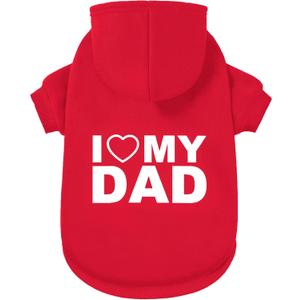 GreenJoy Dog Sweater Dog Hoodie Cold Weather Coat Hooded Sweatshirt for Puppies,Cats, Small Medium Large Dogs (Red(I Love My Dad), X-Large)