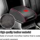 YOSRTER for Dodge Durango Accessories 2011-2018 2019 2020 Center Console Armrest Cover Interior Box Anti-Scratch Leather Central Armrest Decoration (Carbon Fiber Red