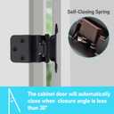 30 Pack 15 Pairs 3/8 inch Inset Cabinet Hinges Black,Self Closing 3/8" Cabinet Hinges Black Cupboard Hardware