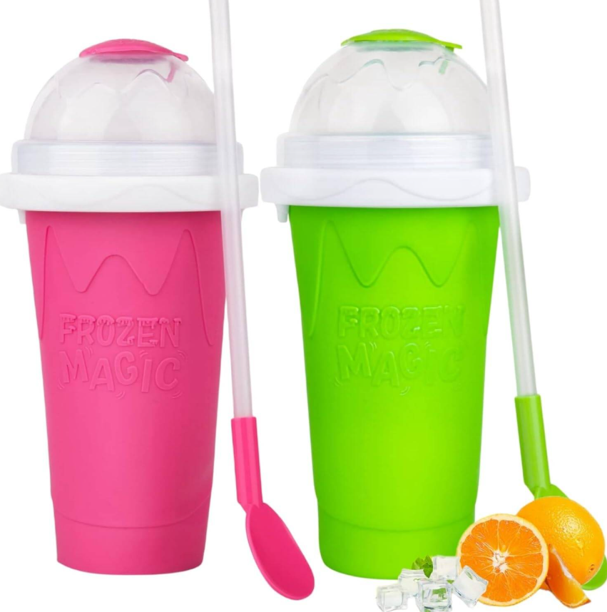 Slushy cup Slushie Maker Cup,Frozen Magic Slushy Cup - Create Delicious Slushies Anywhere with This Fun and Cool Slushie Maker Cup! ((Green,Blue), large)