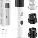 PAPIFFEED Dog Nail Grinder Upgraded with 2 LED Lights, 3-Speed Rechargeable & Quiet - Upgraded Electric Pet Nail Trimmer for Small Medium Large Dogs & Cats, Painless Paws Grooming Tool - White