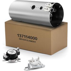 FAQE7001LW0 FAQE7011KW0 Dryer Heating Element Fit for Frigi-daire FAQE7001LW1 FFSE5115PW3 FAQE7011LW0 FAQE7021LW0, Including 137114000 Heating Element & 3204267 Thermostat & 137032600 Thermal Fuse