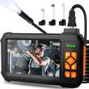 49.2 Feet Inspection Endoscope Camera with Light, 1080P HD Borescope Camera with Light, 4.3" IPS Screen, IP67 Waterproof Sewer Borescope, 49.2Ft Semi-Rigid Cord Drain Pipe Endoscope Cool Gadgets Tool