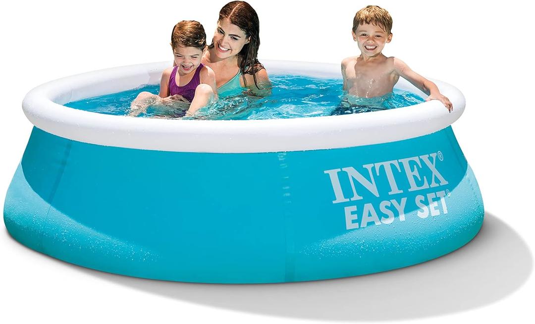 INTEX 28101EH Easy Set Inflatable Swimming Pool: 6ft x 20in – Puncture-Resistant Material – Quick Inflation – 232 Gallon Capacity – 16in Water Depth