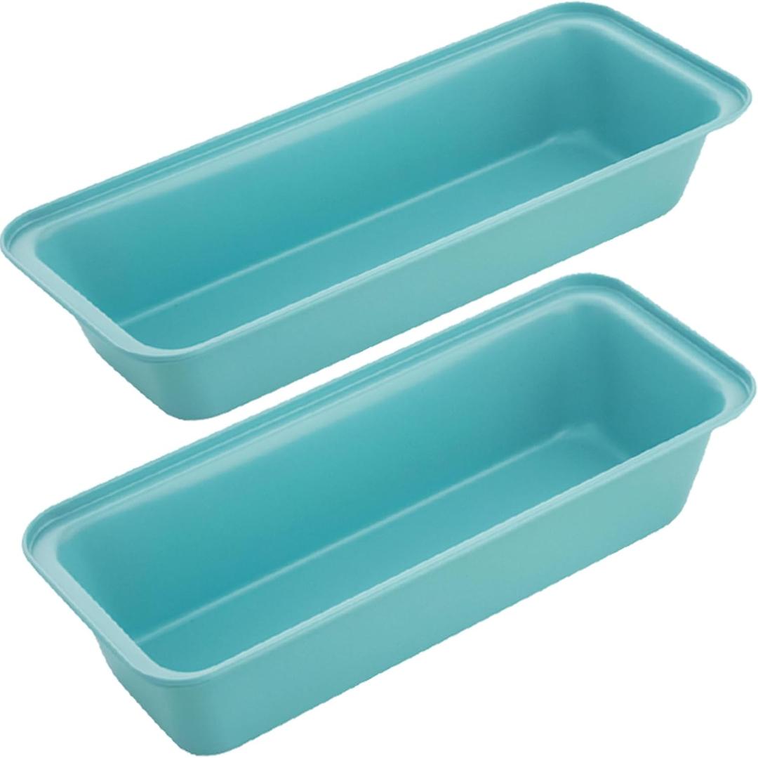 2-Pack 13 x 5 Inch Loaf Pan, Nonstick Carbon Steel Bread Pan for Baking - Large Rectangular Mold for Homemade Sourdough, Banana Bread, Meatloaf & Pound Cake