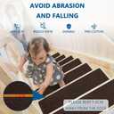 Stair Treads for Wooden Steps Indoor, 15 Pack 8" X 30" Non Slip Carpet Stair Treads with Reusable Adhesive for Kids Elders and Dogs, Surface Polyester TPR Backing Stair Rugs