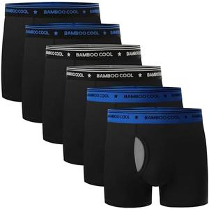 BAMBOO COOL Boy's Underwear Boxer Briefs for Boy Breathable Mesh Fly Zone Moisture-Wicking 6 Pack L