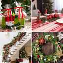 2 x 36 Pcs Velvet Bows for Christmas Tree - 5 x 7 in Velvet Ornaments for Christmas Tree Bows, Wreath, Garland, Stocking, Gift - Vintage Christmas Decor Decoration (Brown)