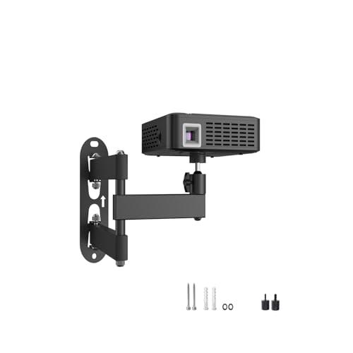 Universal Projector Wall Mount - 360° Rotation & Adjustable Tilt, Fits 1/4" Screw Projectors, Cameras, Webcams (Up to 6.6lbs), Easy Install Foldable Bracket for Home Theater, Office, Classroom