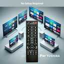 Universal Remote Control for Toshiba TV, Replacement for All Toshiba LCD LED HDTV 3D 4K UHD Smart TVs (Not for Fire TV)