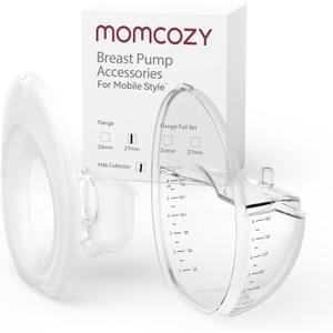 Momcozy Mobile Style | M6 Flange 27mm & Milk Collector, Original Mobile Style | M6 Breast Pump Replacement Accessories (Transparent)