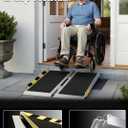 Protable Wheelchair ramp 2FT,Non-Slip Folding Aluminum Handicap Ramps,Threshold Ramps for Home,Holds up to 800lbs,Wheelchair ramp for Steps,Mobility Scooter,Stairs,Doorways (Non-Slip 2FT)