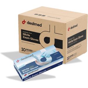 Dealmed Nitrile Gloves - Sky Blue Latex-Free (Black, L)