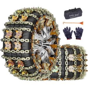 Tire Chains for Car/SUV/Pickup Trucks, Adjustable Universal Emergency Thickening Chains, Snow Chains for Tire Width175-265mm), 8Pcs